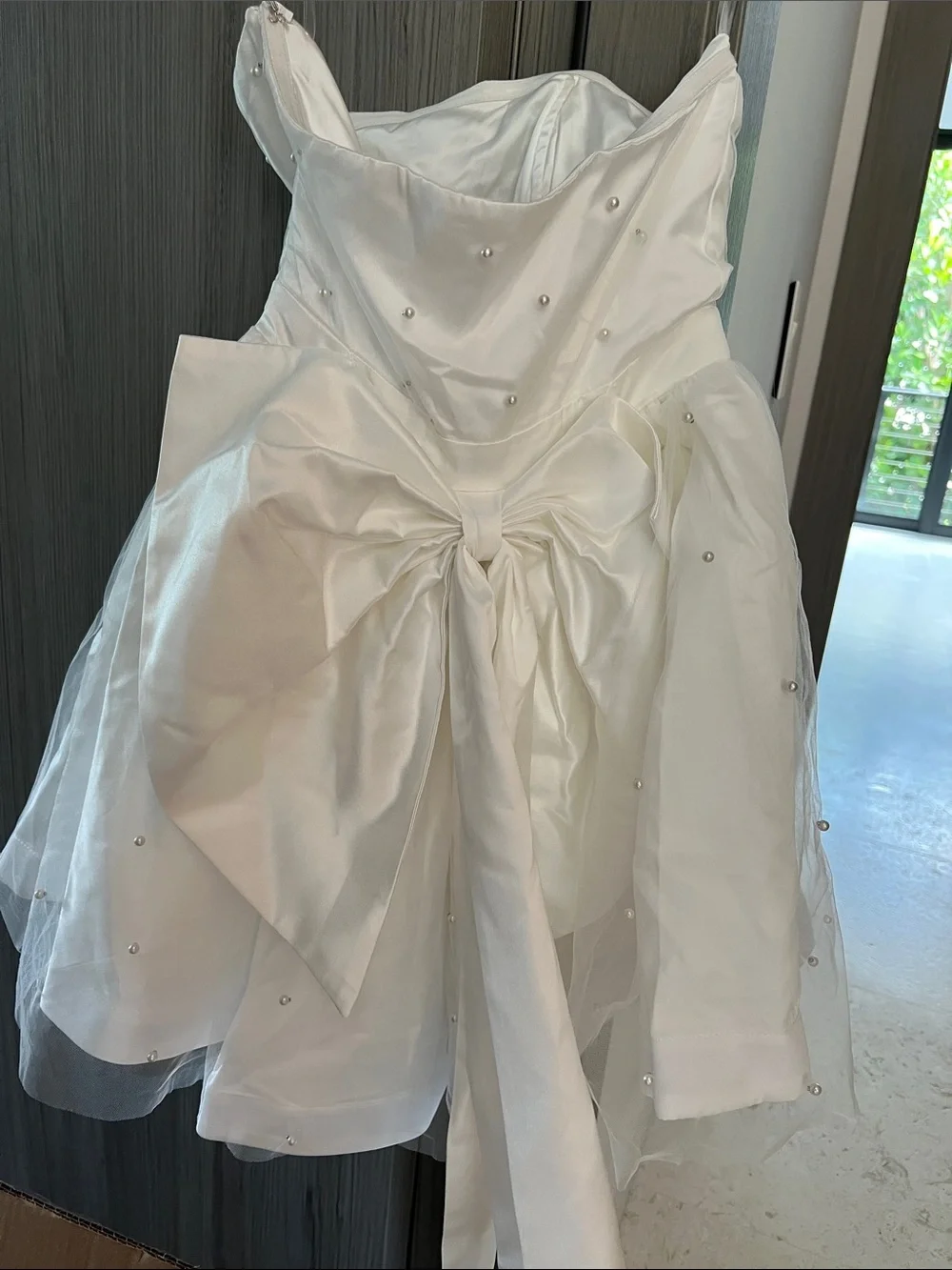 NWT REVOLVE Australia SHOWPO Cailene pearl stud tulle fit flare mini dress US 0 - Picture 13 of 15